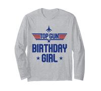 Top Gun Birthday Girl Stars Manga Larga