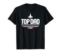 Top Gun Camiseta Top Dad Top Padre Papá Hombre Adulto Manga Corta T-Shirt Negro Talla S