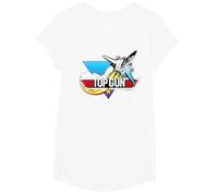 Top Gun F-14 Empuje Niños Camiseta, Niñas, Blanco, L