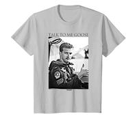 Top Gun Habla Conmigo Ganso Vintage Camiseta, Niños, Plata, 12 años