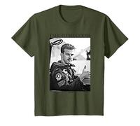 Top Gun Habla Conmigo Ganso Vintage Camiseta, Niños, Verde Oliva, 10 años