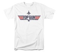 Top Gun - Logo Blanco - Camiseta De Manga Corta Unisex Para Adultos - Blanca