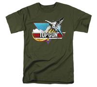 Top Gun - Logo Desgastado - Camiseta De Manga Corta Unisex Para Adultos - Verde