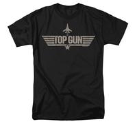 Top Gun - Monotoned Logo - Adulto Unisex Camiseta Manga Corta - Negro