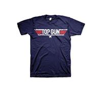 Top Gun Distressed Logo Hombre Camiseta Azul Marino M 100% algodón Regular