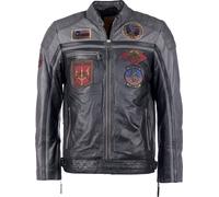 Top Gun Racing, chaqueta de cuero M male Negro/Gris Oscuro