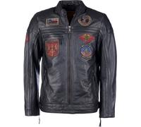 Top Gun Racing, chaqueta de cuero M male Negro/Negro