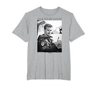 Top Gun Talk To Me Goose Black and White Photo Action Movie Camiseta, Hombre Tallas Grandes, Gris Jaspeado, 4X Alto