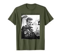 Top Gun Talk To Me Goose Black and White Photo Action Movie Camiseta, Hombre, Verde Oliva, 3XL