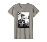 Top Gun Talk To Me Goose Black and White Photo Action Movie Camiseta, Mujer, Pizarra, XS