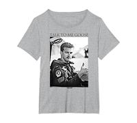 Top Gun Talk To Me Goose Black and White Photo Action Movie Camiseta, Mujer Tallas Grandes, Gris Jaspeado, 4XL Grande