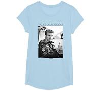 Top Gun Talk To Me Goose Black and White Photo Action Movie Camiseta, Niñas, Azul Bebé, M