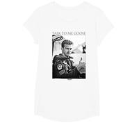 Top Gun Talk To Me Goose Black and White Photo Action Movie Camiseta, Niñas, Blanco, L