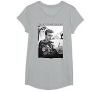 Top Gun Talk To Me Goose Black and White Photo Action Movie Camiseta, Niñas, Gris Jaspeado, L