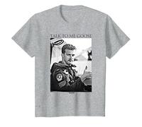 Top Gun Talk To Me Goose Black and White Photo Action Movie Camiseta, Niños, Gris Jaspeado, 8 años