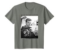 Top Gun Talk To Me Goose Black and White Photo Action Movie Camiseta, Niños, Verde Militar Jaspeado, 4 años