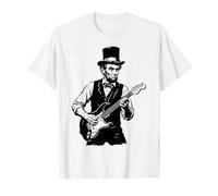 Top Hat Abraham Lincoln Tocando la Guitarra eléctrica Camiseta