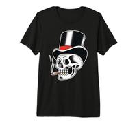 Top Hat Skull Gentleman Magician Tradicional Tattoo Flash Camiseta Premium