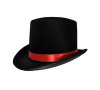 Top Hats for Adults Deluxe Tuxedo Hat Costume Magician Hat with Band for Men and Women (Black, One Size)