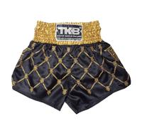 TOP King Muay Thai - Pantalones cortos de boxeo, Negro-dorado-211, Medium