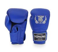 Top King Super Air - Guantes de boxeo transpirables de cuero para Muay Thai, para entrenamiento o sparring, color azul, 16 onzas