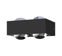 Top Light Aplique de pared Focus 150, 4xlentes transparentes, 2xG9, negro