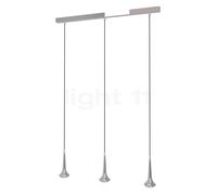 Top Light Look at Me Choice, lámpara de suspensión 3 focos LED, cromo - lente transparente - 85 cm