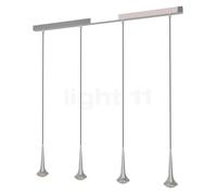 Top Light Look at Me Choice, lámpara de suspensión 4 focos LED, cromo - lente transparente - 105 cm