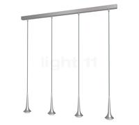 Top Light Look at Me Choice, lámpara de suspensión 4 focos LED, cromo mate - lente transparente - 105 cm