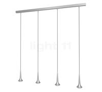 Top Light Look at Me Choice, lámpara de suspensión 4 focos LED, cromo mate - lente transparente - 125 cm