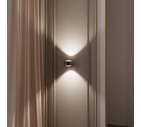 Top Light Puk! 120 Wall foco LED lentes claras marrón/cromo