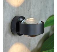 Top Light Puk Mini Wall, G9, lentes transparentes, negro mate