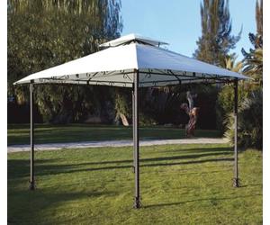 Top - Lona de Cobertura para cenador de Repuesto, 3 x 3 m, Color Crudo con Airvent, Enganche de Bordes Solo