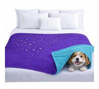 Top - Manta 100% Impermeable Color Morado/Azul, tamaño Jumbo de 80 x 60 Pulgadas, para Adultos y Mascotas. Mantén Todo seco sin Importar lo húmedo Que se ponga. Ultrasuave y silenciosa, a Prueba de