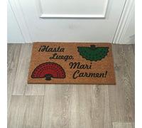 Top Mat Felpudo hasta Luego Mari Carmen Coco Natural Pintado a Mano 60x40 cm Antideslizante Base Látex - Alfombrilla Entrada Casa Exterior Resistente Fácil Limpieza Diseño
