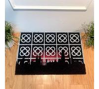 Top Mat Felpudo Skyline Barcelona Flor Coco Natural 60x40 cm Antideslizante Base Látex - Alfombrilla Entrada Casa Exterior Resistente Diseño Decorativo
