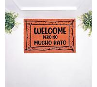 Top Mat Felpudo Welcome Pero No Mucho Rato Coco Natural 60x40 cm Antideslizante Base Látex - Alfombrilla Entrada Casa Exterior Resistente Fácil Limpieza Diseño Divertido