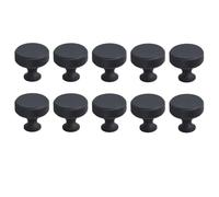 TOP-MAX 10 pomos de gabinete de un solo agujero, accesorios de muebles, manija redonda moleteada para cajones, cocinas, baños, oficina (color negro)