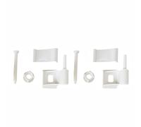 TOP-MAX 2 accesorios de repuesto para bisagras de asiento de inodoro, kit de reparación universal de tapas de tapa superior de inodoro con tornillos y tuercas, color blanco
