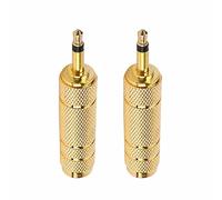 TOP-MAX 2 adaptadores de audio auxiliares, conector macho de 3,5 mm a hembra de 6,35 mm, agarre antideslizante para altavoz mezclador amplificador