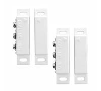 TOP-MAX 2 interruptores de lengüeta blancos con sensor de contacto de puerta y ventana, interruptor magnético de alta sensibilidad para escenarios de seguridad domésticos y comerciales