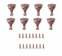 TOP-MAX 8 patas de esquina de caja vintage, bestia pequeña con pies ornamentados, protectores decorativos de borde de metal, accesorios de restauración para ataúdes y cofres de joyería de madera