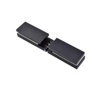 TOP-MAX Bisagras de puerta de cristal de ducha, bisagra de cristal de ducha de 180 grados para bisagra de puerta de baño sin marco de acero inoxidable de 6 a 12 mm, para balcón, tornillo negro mate