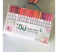 TOP-MAX Bolígrafos para colorear, 100 marcadores de punta fina [0,4 mm] [1-2 mm] puntas de fieltro para niños, bolígrafos de colorear para adultos, dibujo, pintura de caligrafía