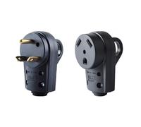 TOP-MAX Enchufes de conexión para caravana, 125 V 30 A macho hembra, juego de enchufes para RV, conector resistente para cable de alimentación de remolque, color negro