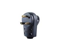 TOP-MAX Enchufes de conexión para caravana, enchufe macho RV de 125 V 30 A, conector resistente para cable de alimentación de remolque, color negro