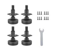 TOP-MAX Juego de 4 patas de acero al carbono resistentes para muebles, patas ajustables negras con rango de altura de 22,8 mm y base antideslizante para mesas, armarios y estanterías