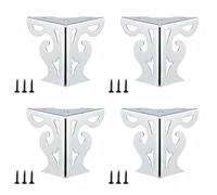 TOP-MAX Juego de 4 patas huecas para muebles, patas de metal para sofá, armario, mesa, estantería, armario (cromado)