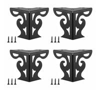 TOP-MAX Juego de 4 patas huecas para muebles, patas de metal para sofá, armario, mesa, estantería, armario (negro)