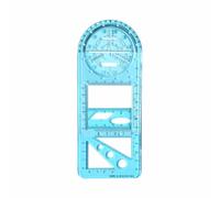 TOP-MAX Regla geométrica multifuncional, plantilla de dibujo móvil de plástico multiescala, herramienta de medición matemática con transportador de 360° para artistas, estudiantes, tipógrafos